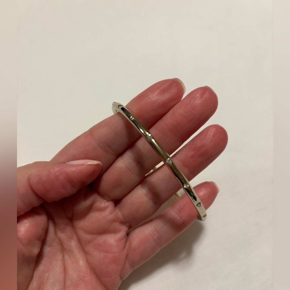 The Limited silver bangle with crystals, 3” - Picture 3 of 4